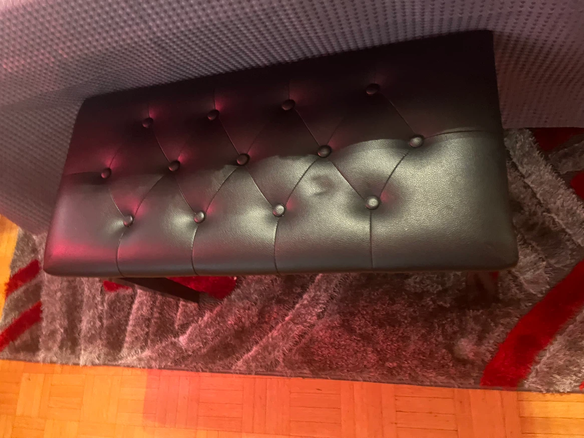 Tufted Leather Look Piano Bench - photo 5