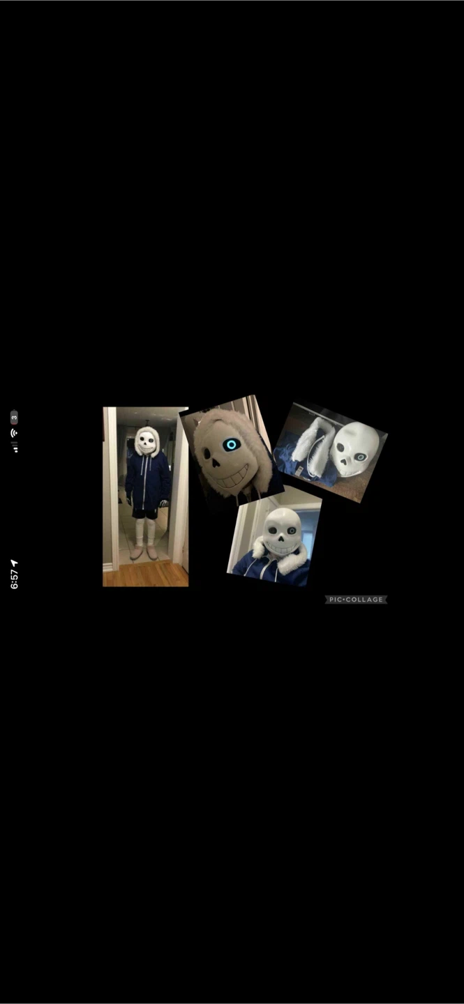 Halloween costume skeleton mask + sweater - photo 5