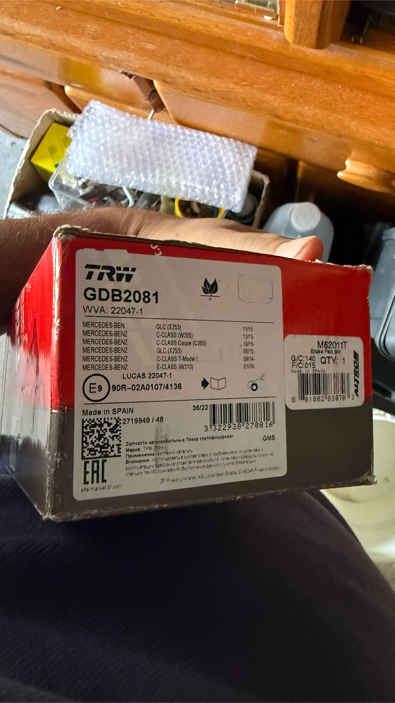 Mercedes Benz C Class  Brake pads and  rotors - photo 2