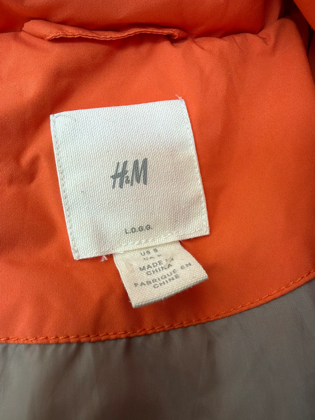 H&M L.O.G.G. Orange Puffer Jacket size s - photo 3
