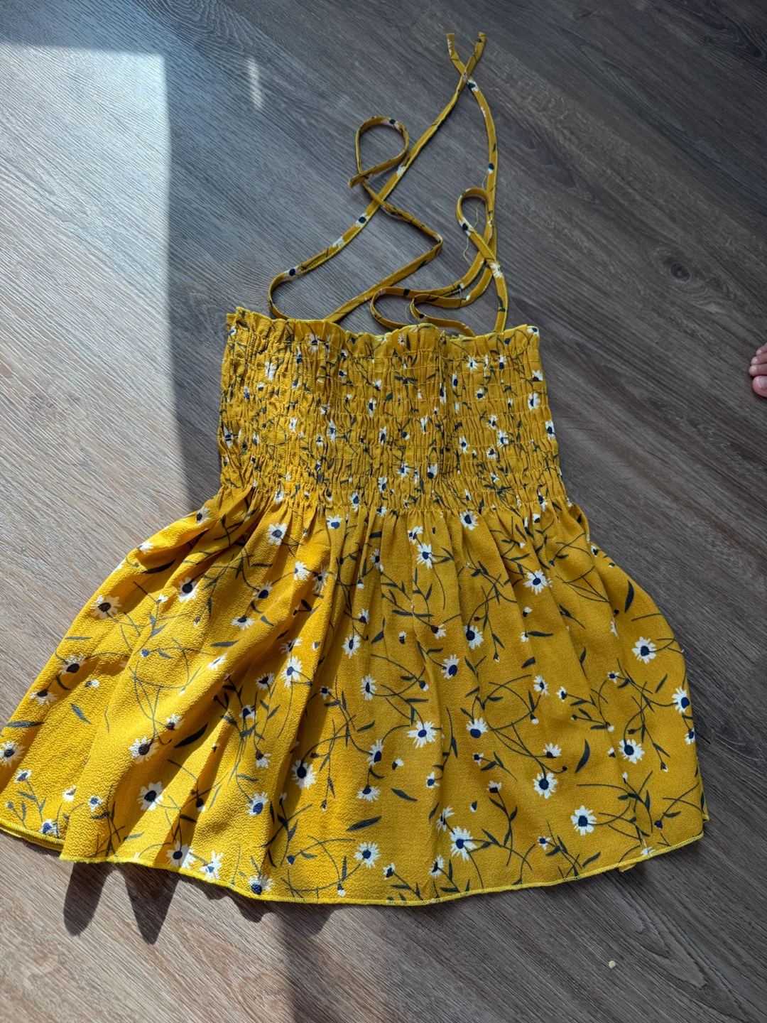 Cute Yellow Floral Smocked Top