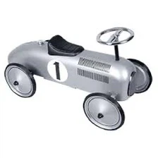 Babystyle Silver Vintage Style Ride-On Race Car - photo 3