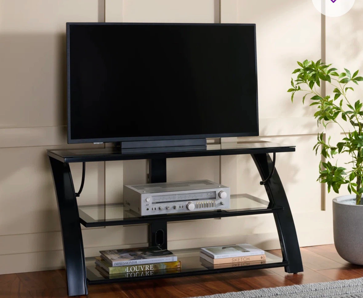 Black Glass TV Stand