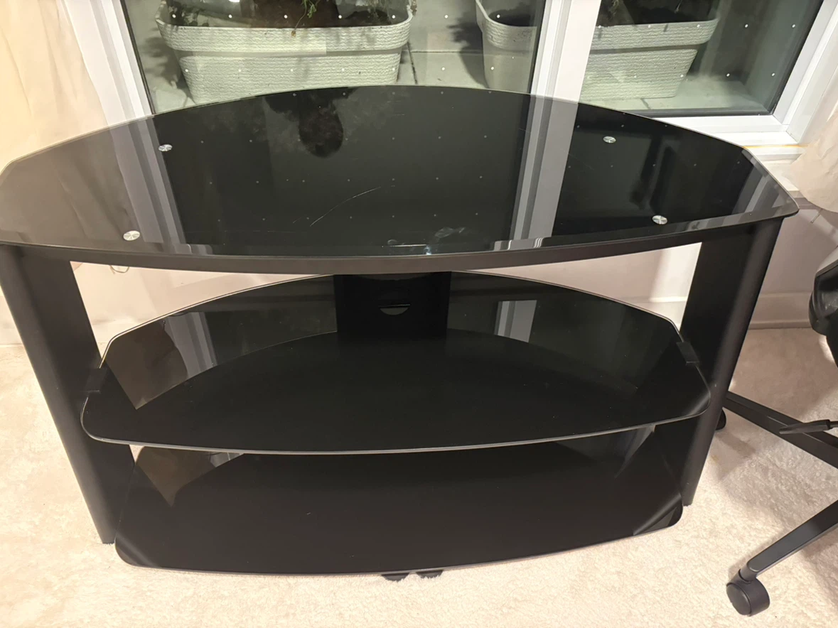 Black Glass TV Stand - photo 2