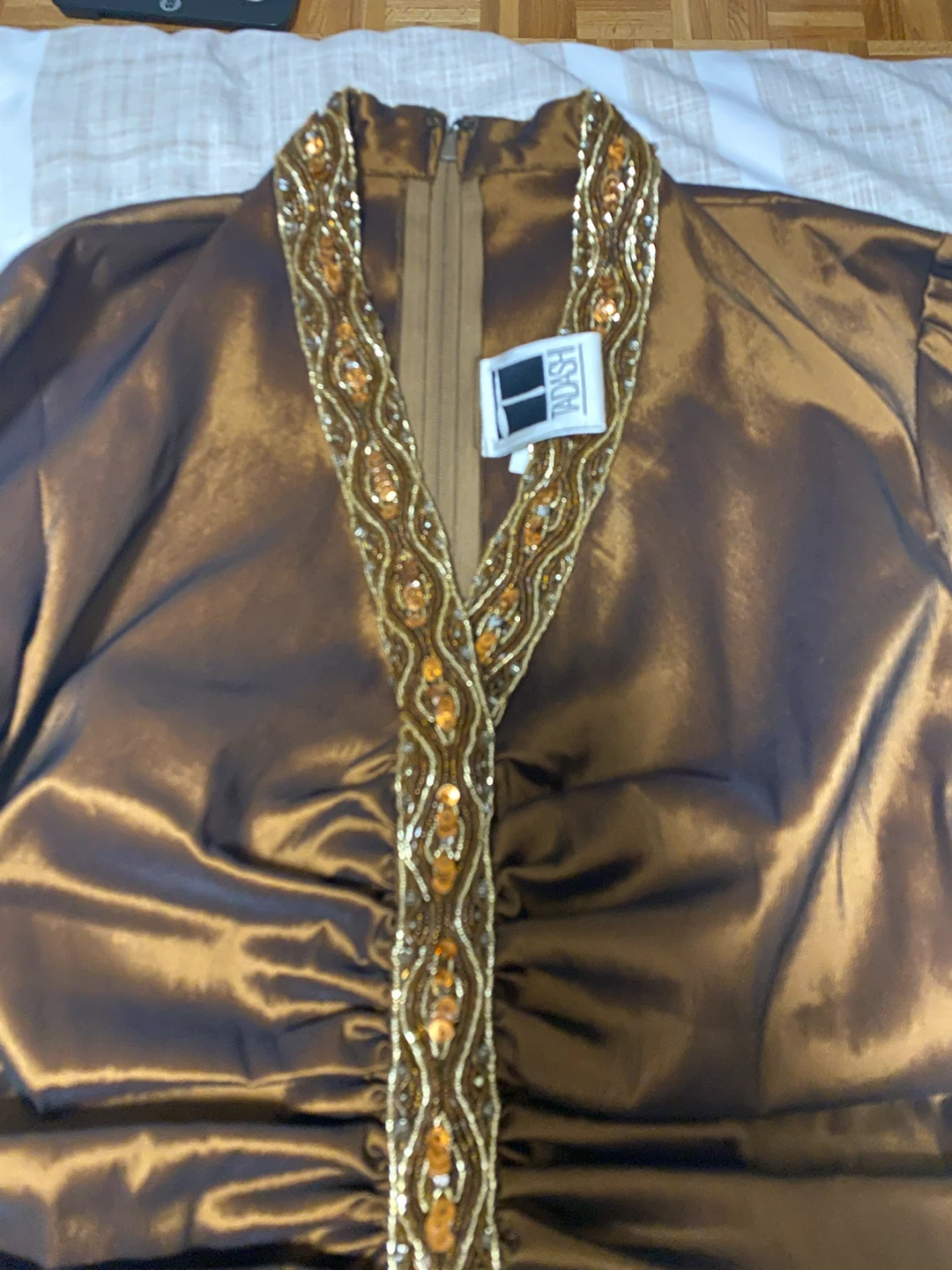 Tadashi Shoji Metallic Bronze Two-Piece Skirt Set - photo 3