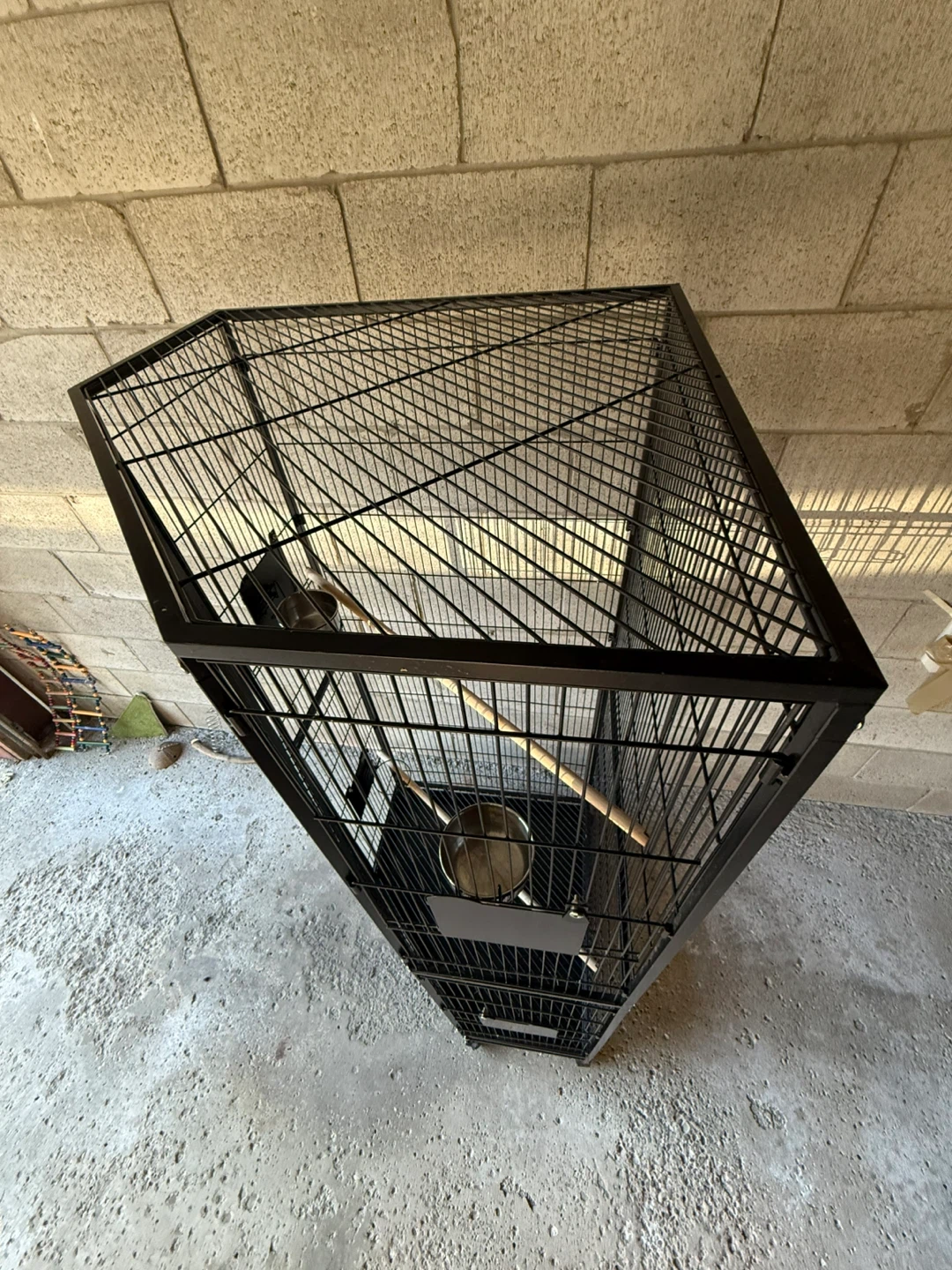 Large Black Corner Bird Cage - photo 2