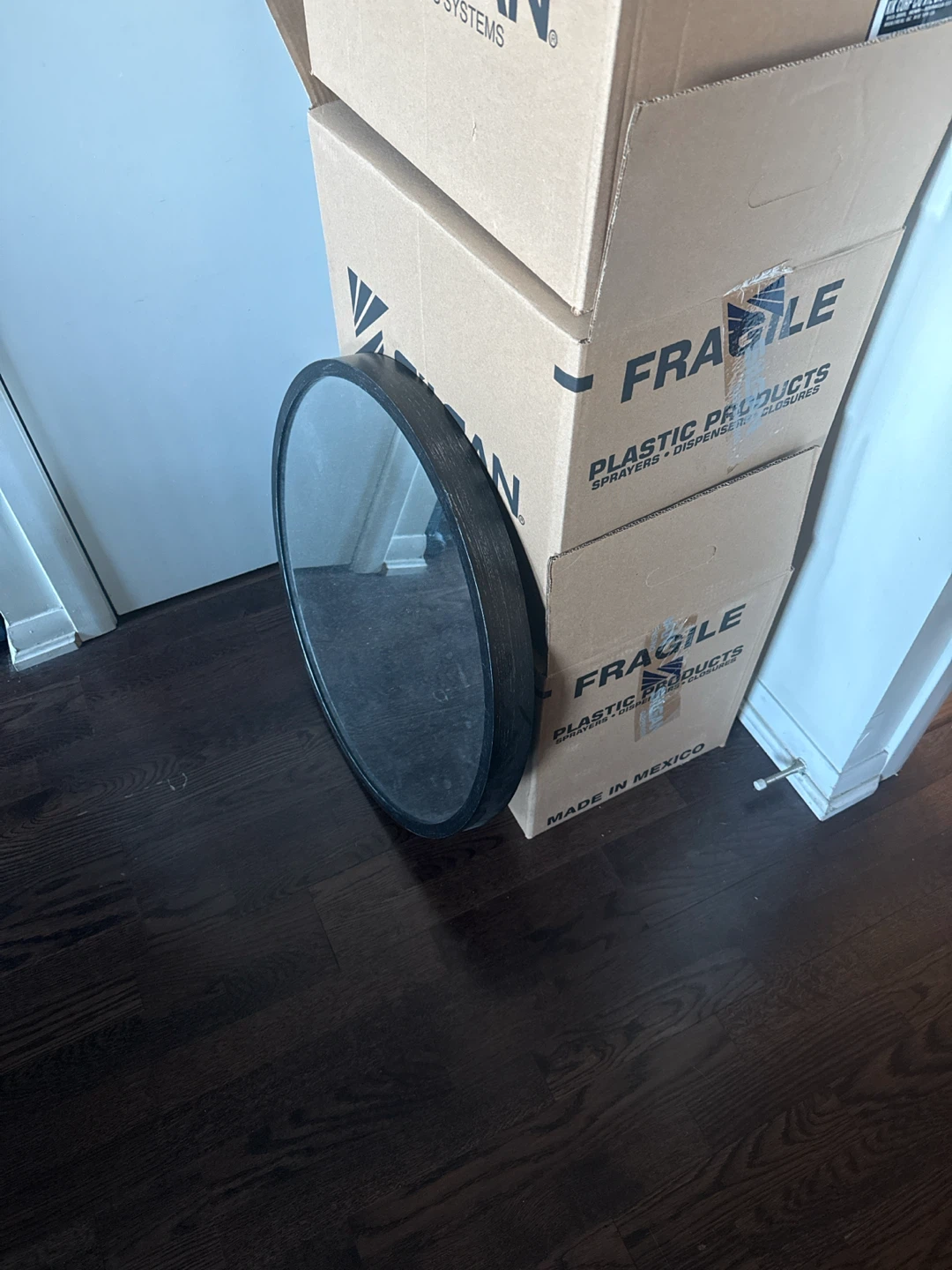 Round Black Wall Mirror - photo 2