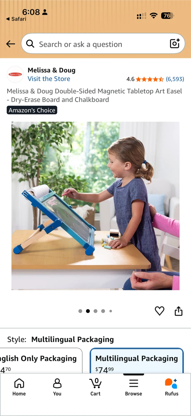 Melissa & Doug Double-Sided Magnetic Tabletop Art Easel - photo 2