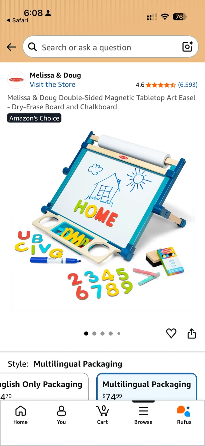 Melissa & Doug Double-Sided Magnetic Tabletop Art Easel - photo 3