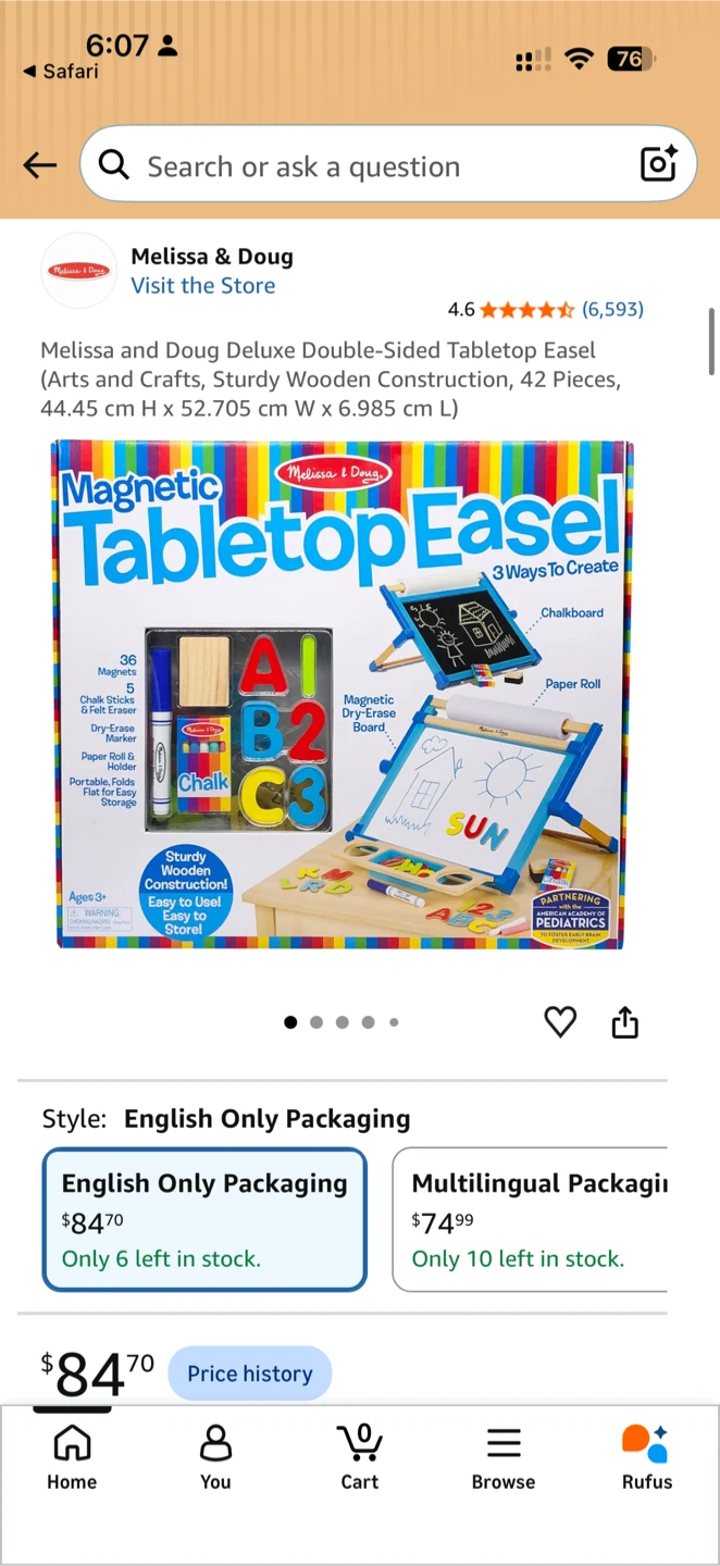 Melissa & Doug Double-Sided Magnetic Tabletop Art Easel - photo 4