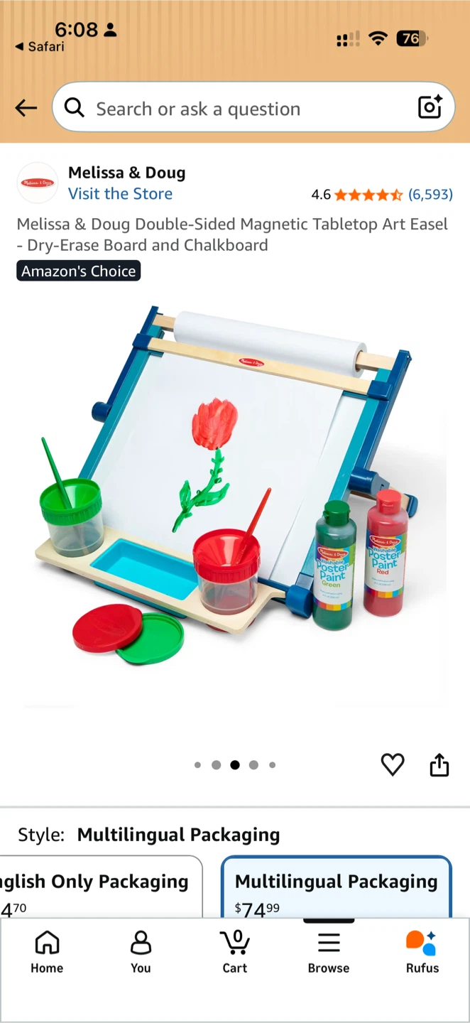 Melissa & Doug Double-Sided Magnetic Tabletop Art Easel - photo 5