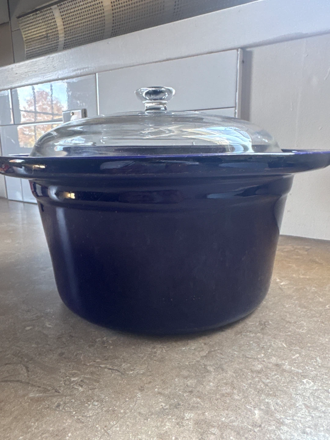 Blue Crock-Pot replacement ceramic insert with lid - photo 3