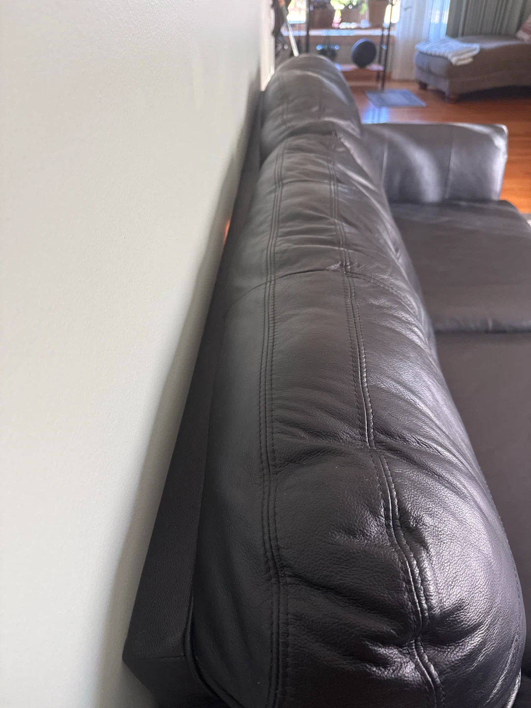 Black Leather Sofa - photo 5