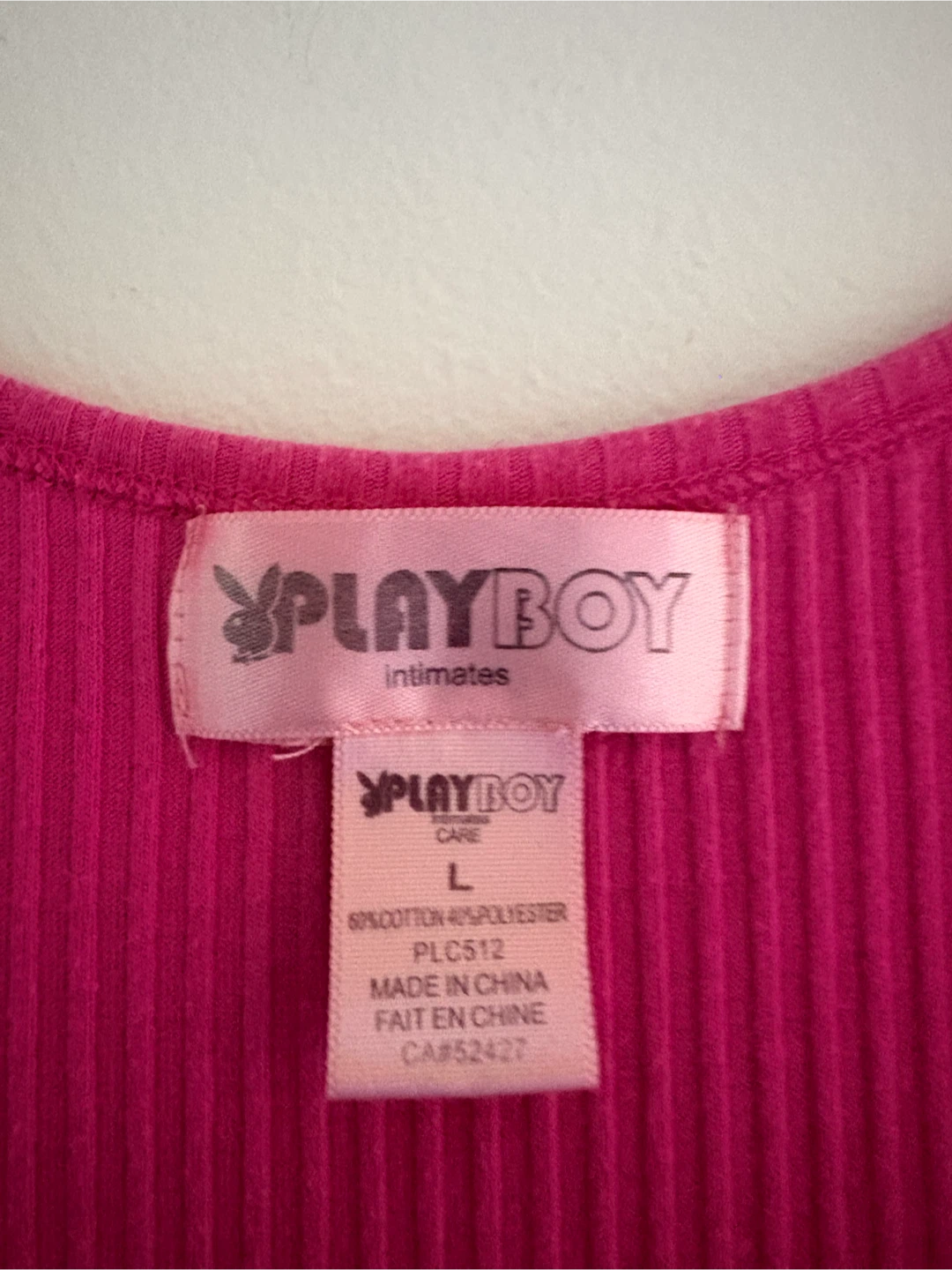 Vintage : Playboy Pink Ribbed Tank Top - Size Large - photo 3