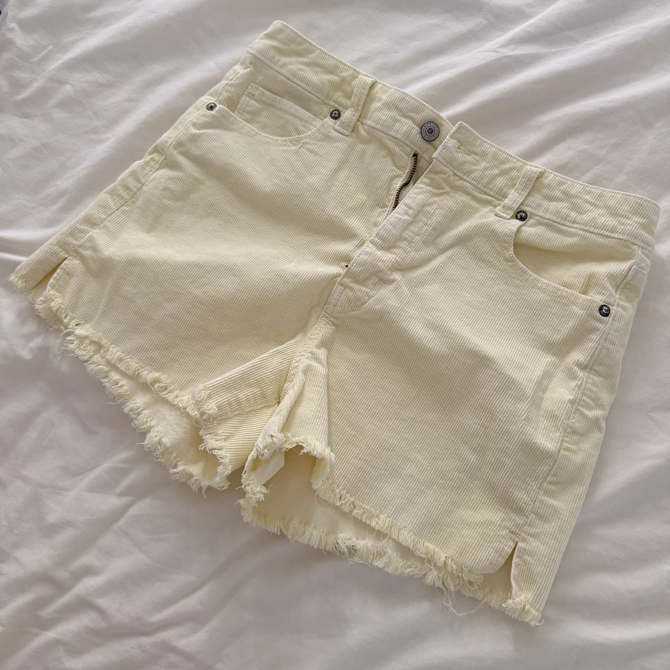 American Eagle Cream Corduroy Shorts