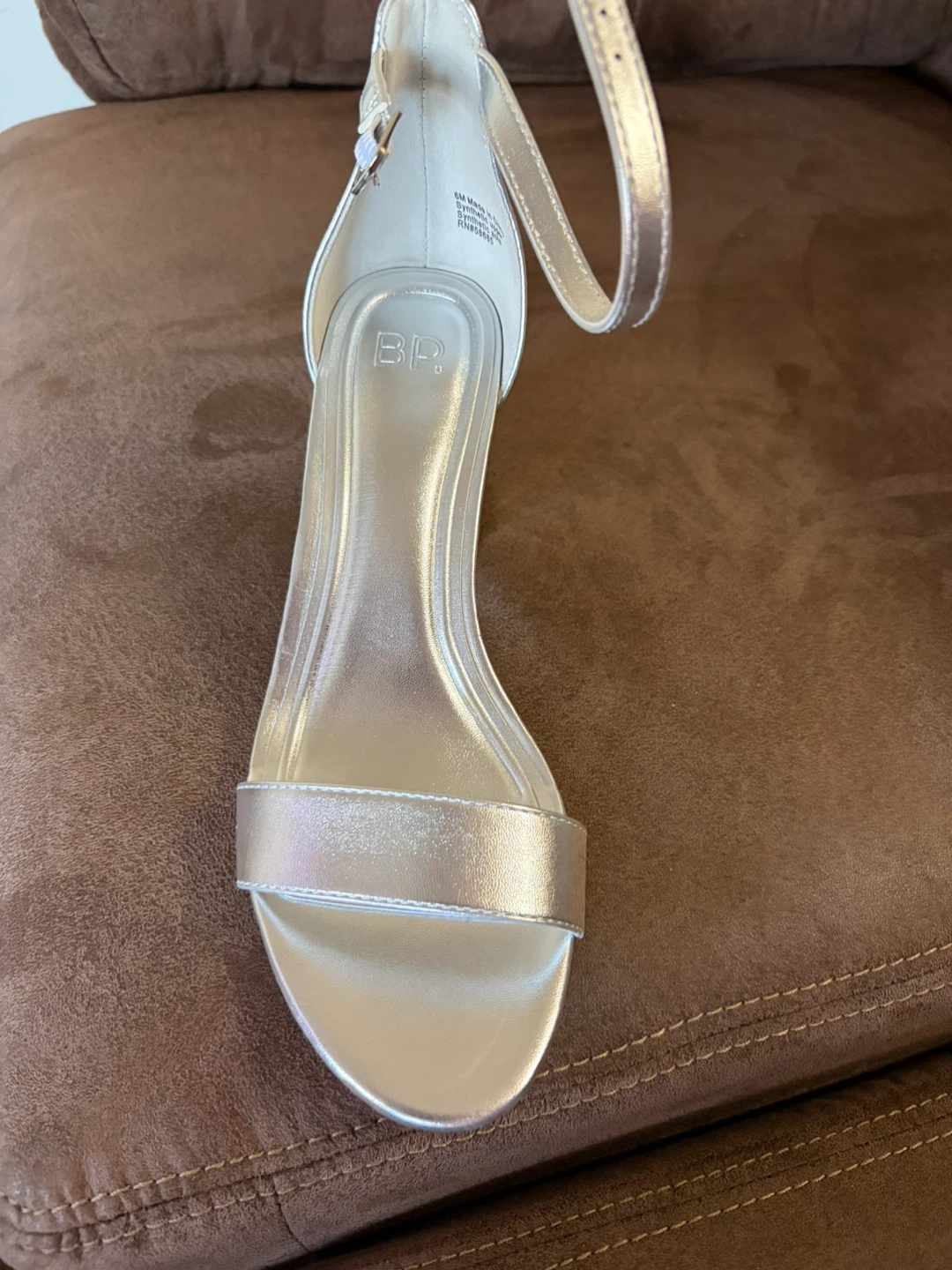BP Silver Ankle Strap Block Heel Sandals - photo 5