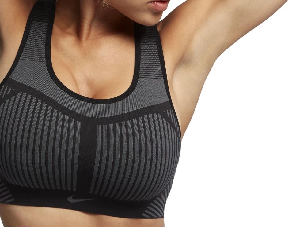 Nike Flyknit High Support Bra - Black/Grey