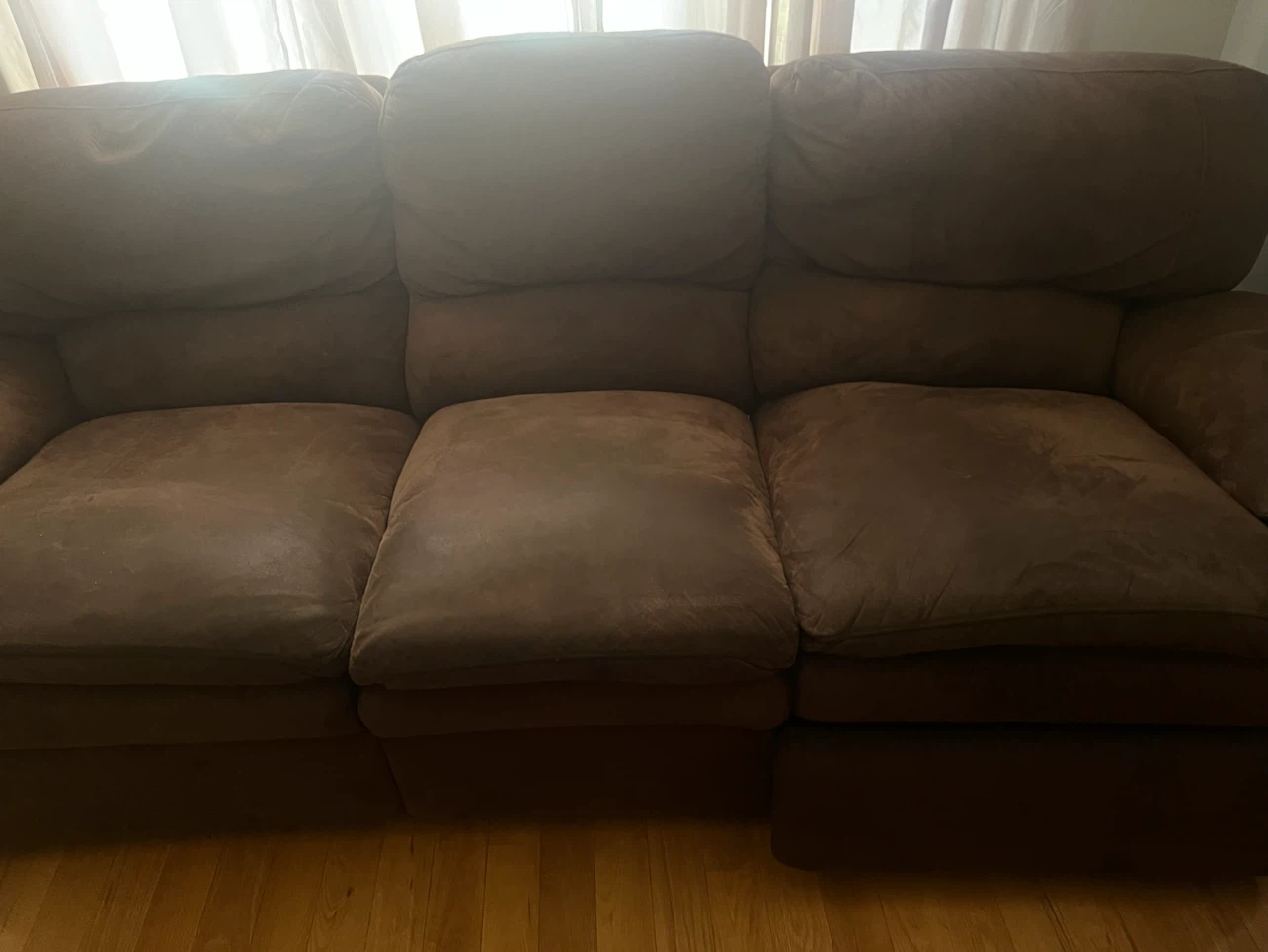 Brown Three-Seater Sofa