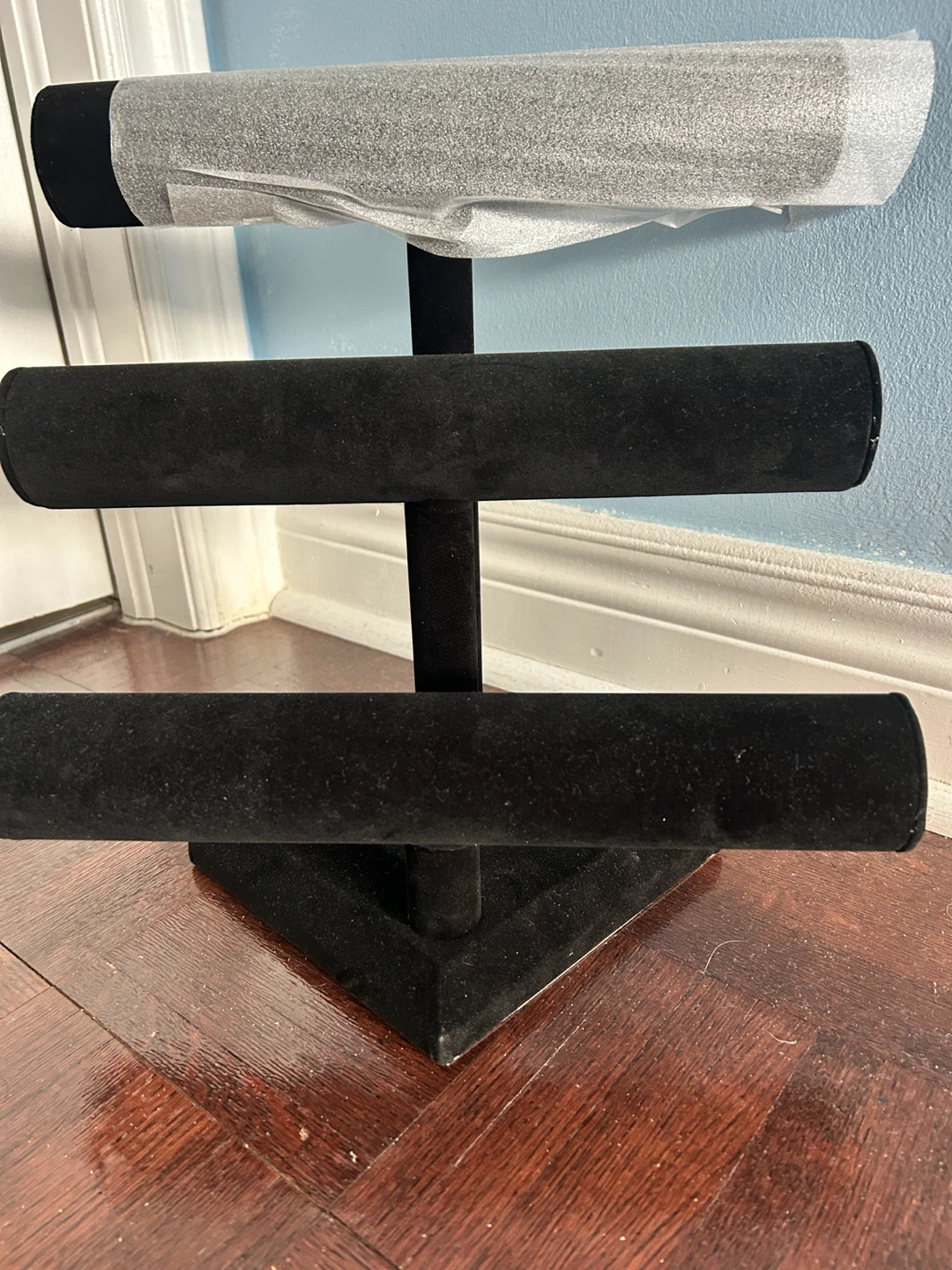 3-Tier Black Velvet Jewellery Stand - photo 2