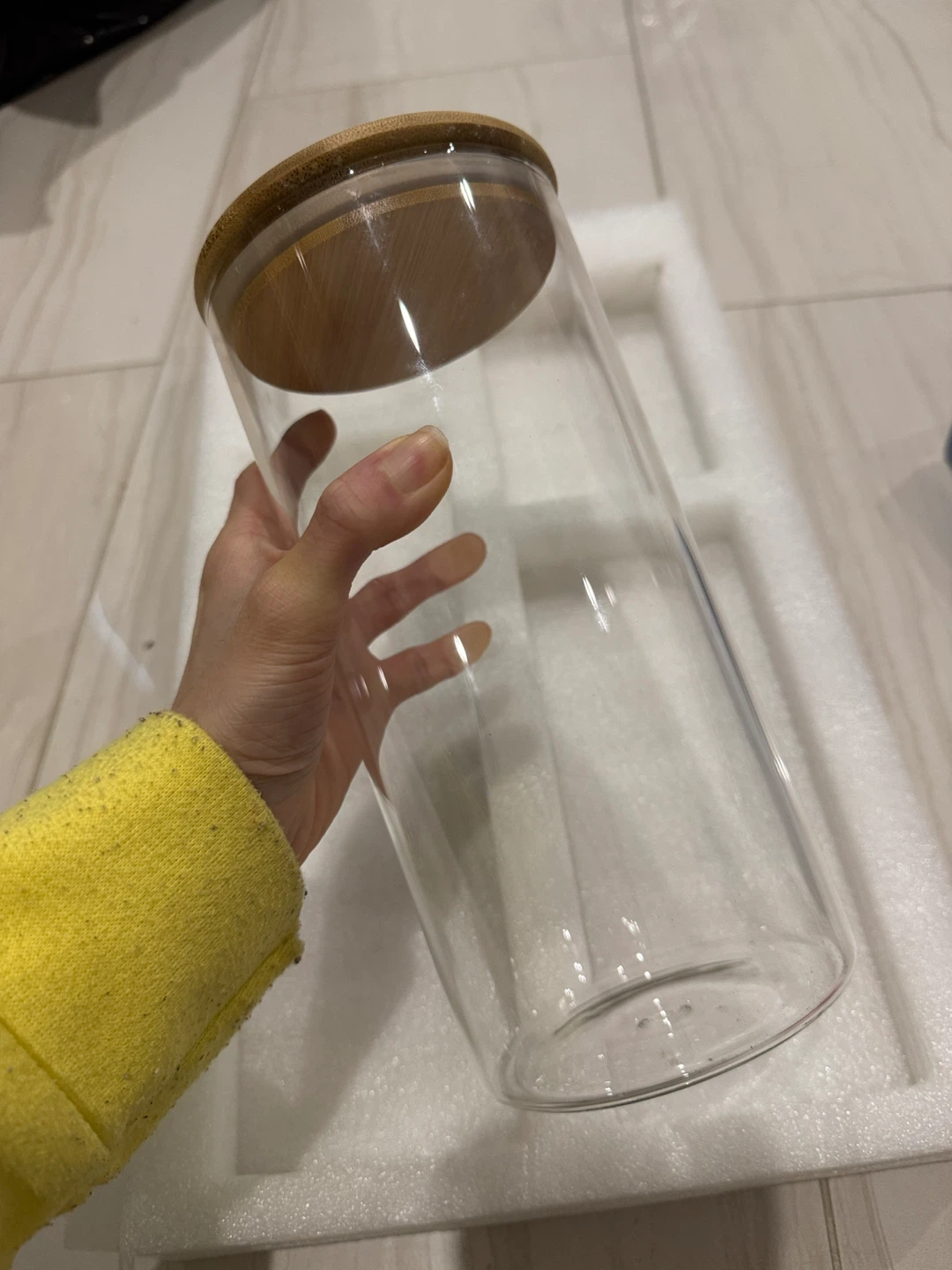 Tall Glass Storage Jars with Bamboo Lids - photo 2