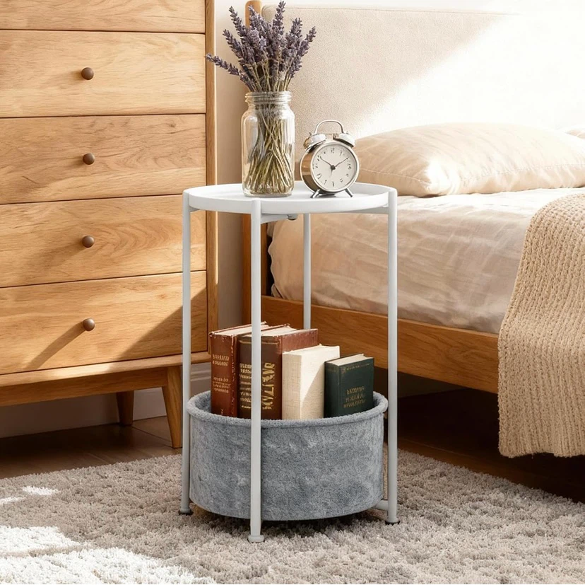 New Small Side Table with Storage Basket