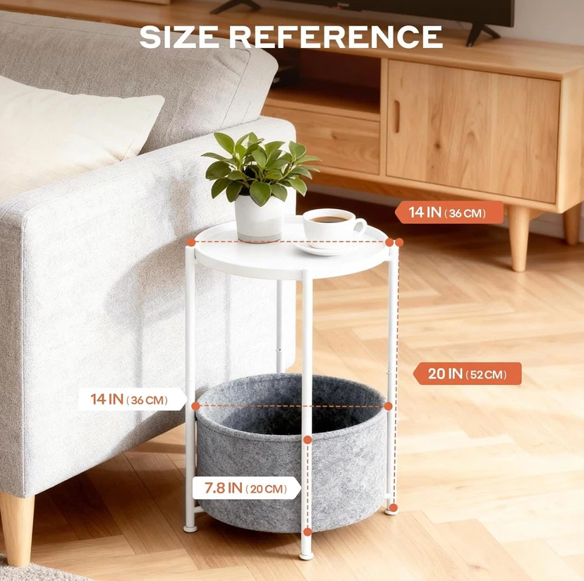 New Small Side Table with Storage Basket - photo 2