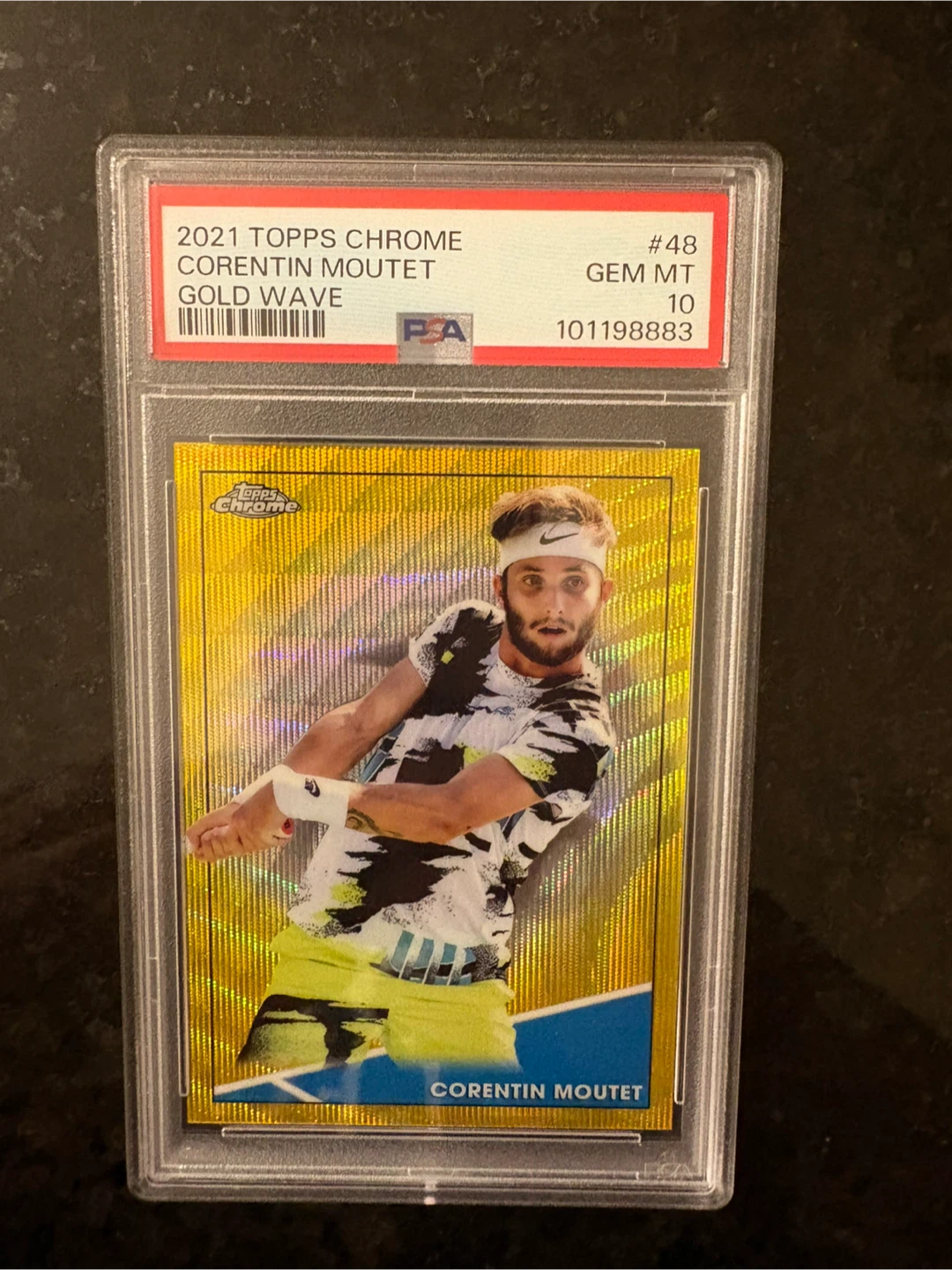 2021 Topps Chrome Corentin Moutet Gold Wave PSA 10