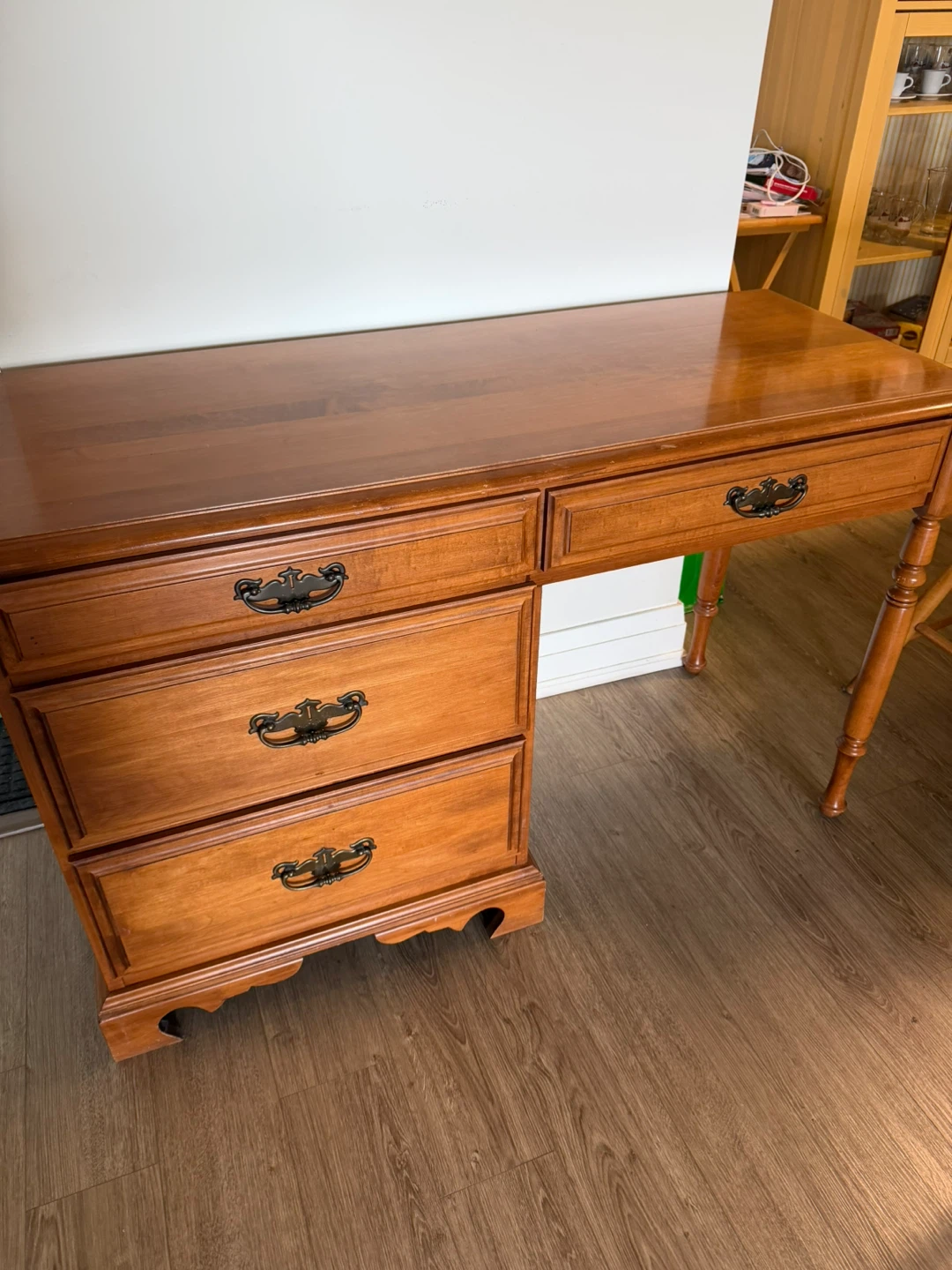 Classic Wooden Writing Desk with Drawers