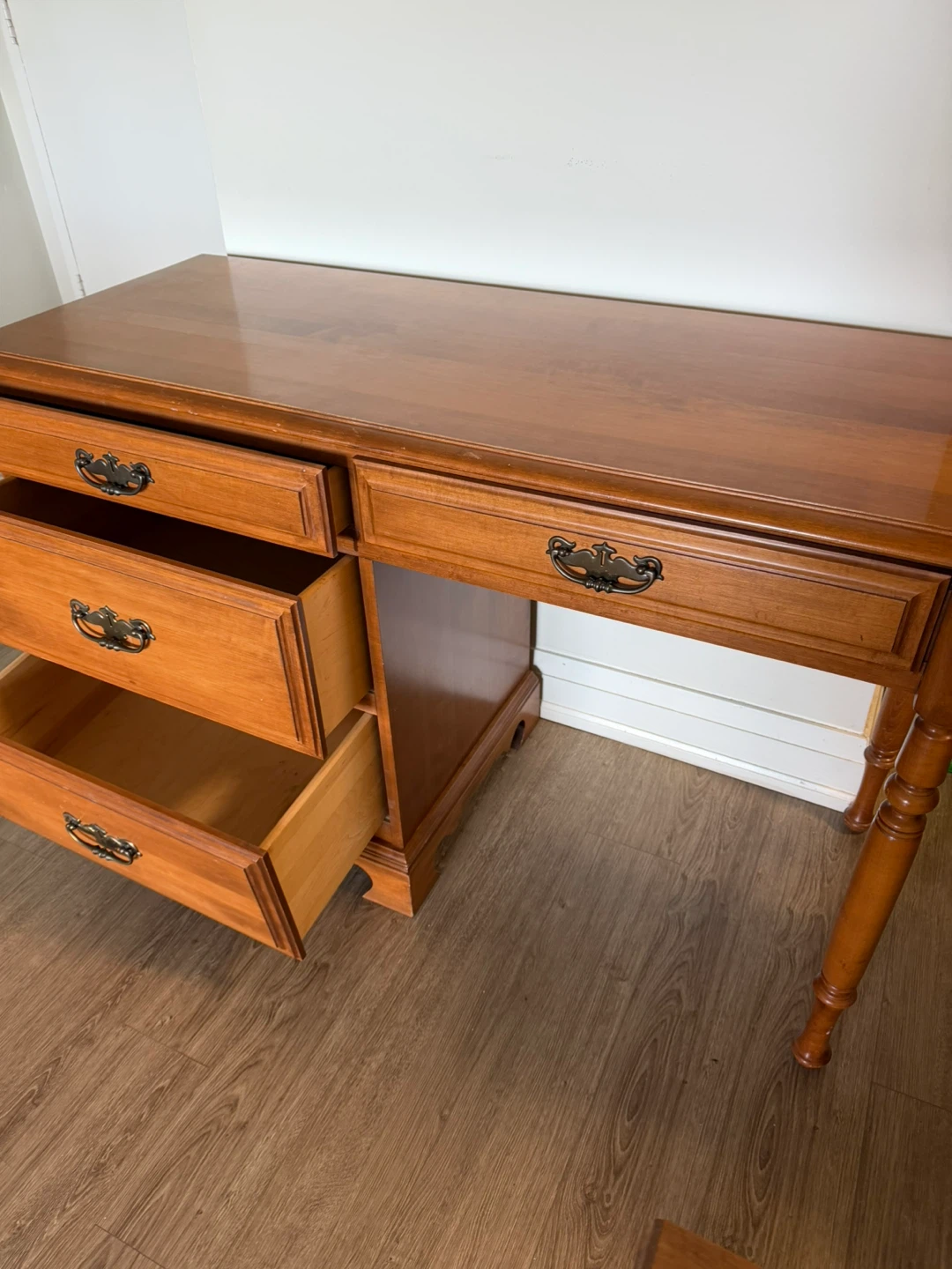 Classic Wooden Writing Desk with Drawers - photo 2