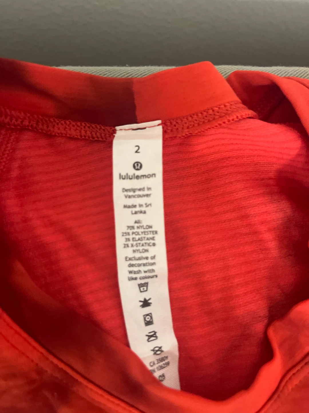 Two Lululemon Red Tie-Dye Short Sleeve Shirts - Size 2 - photo 3
