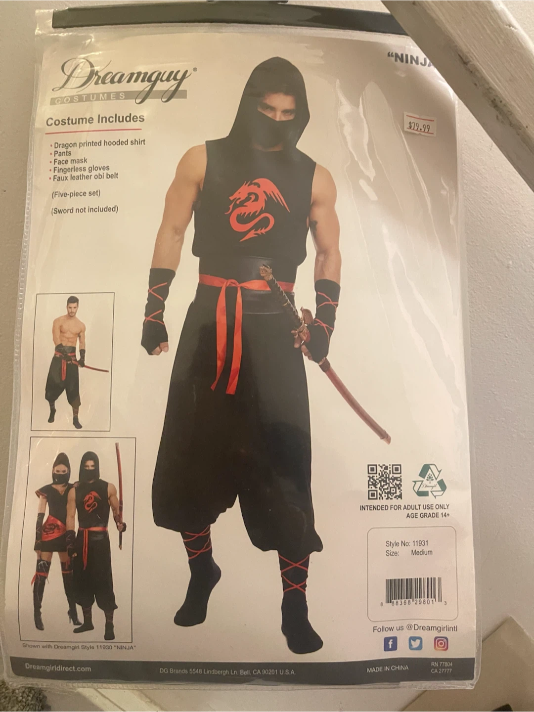 Men’s Adult Dreamguy Ninja Costume Medium
