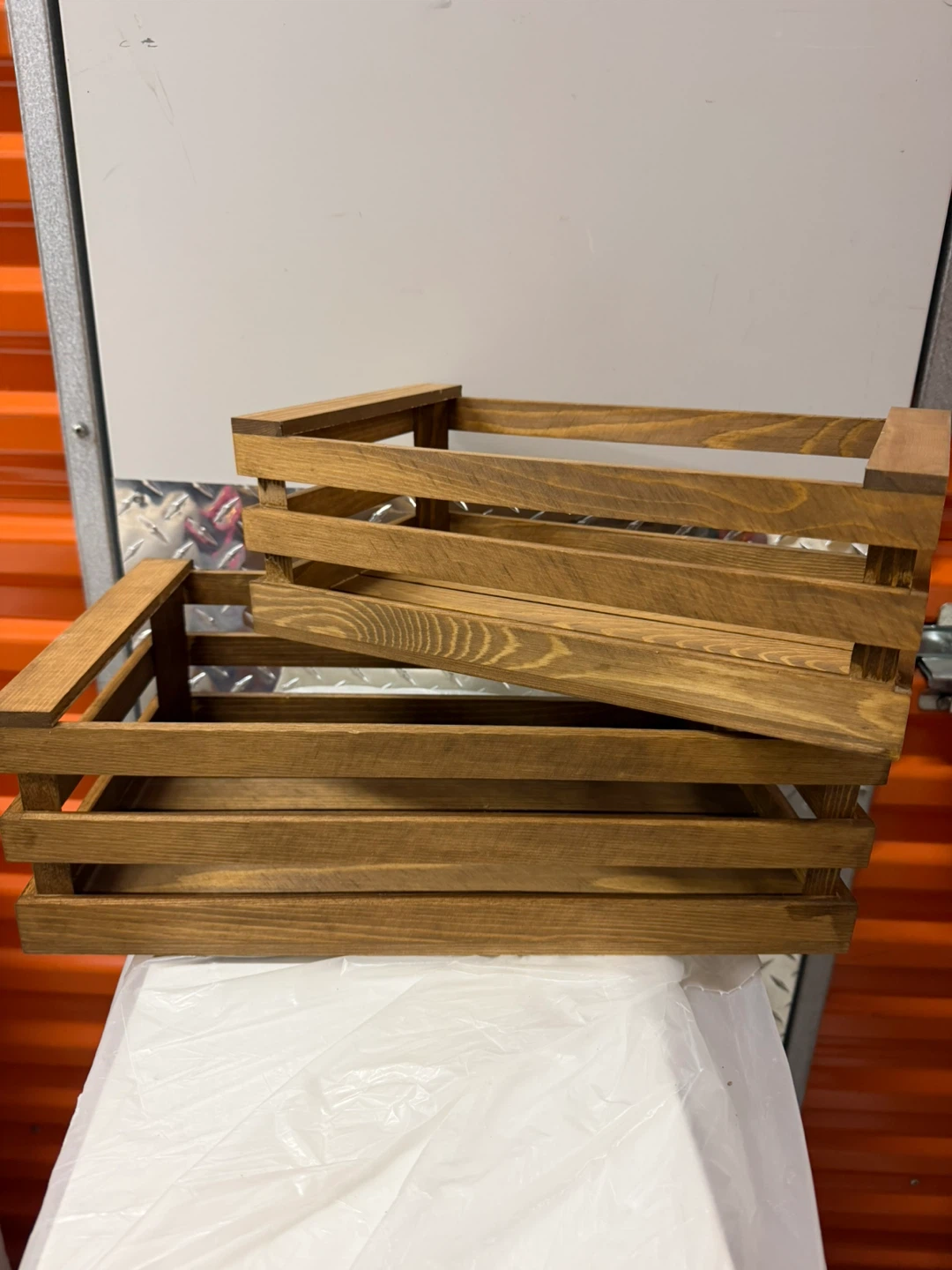 3 Decorative  Wooden Crates Vintage Wood Storage - photo 2