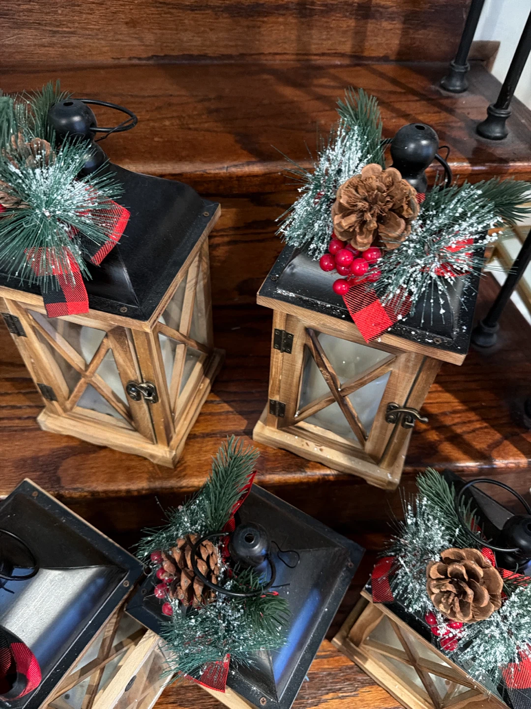 Set of 5 Rustic Christmas Lanterns - photo 3