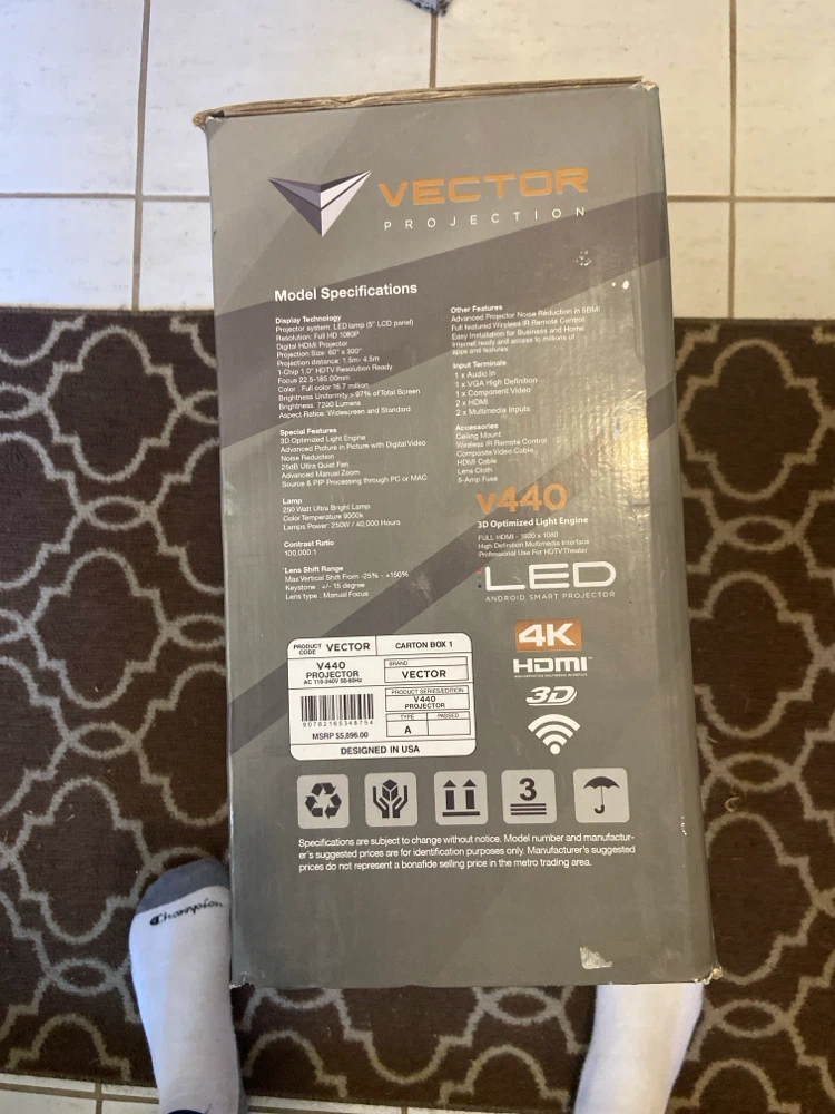 Vector Projection V440 LED Android Smart Projector - photo 2