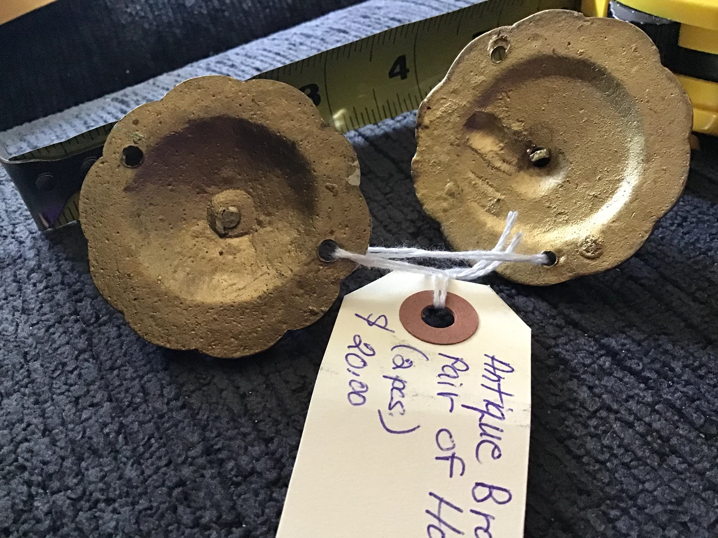 Pair of Antique Brass Hooks - photo 2