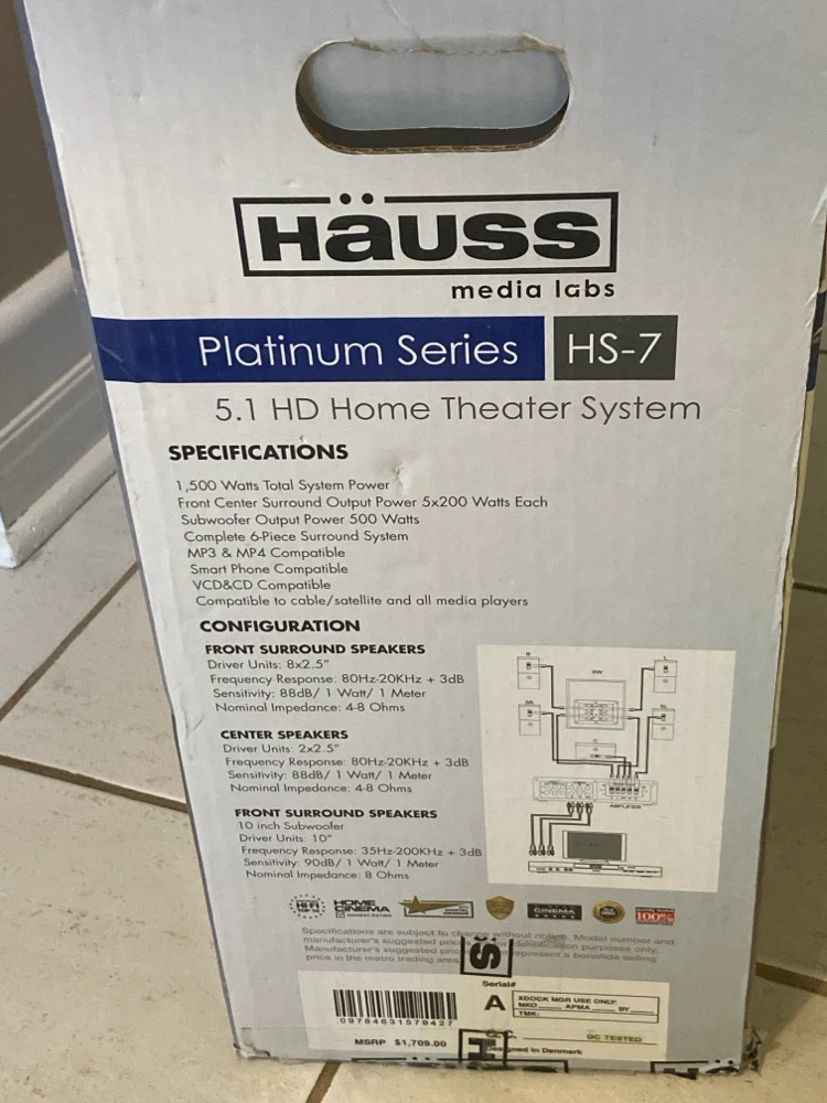 Hauss Media Labs Platinum Series HS-7 Home Theater System - photo 2