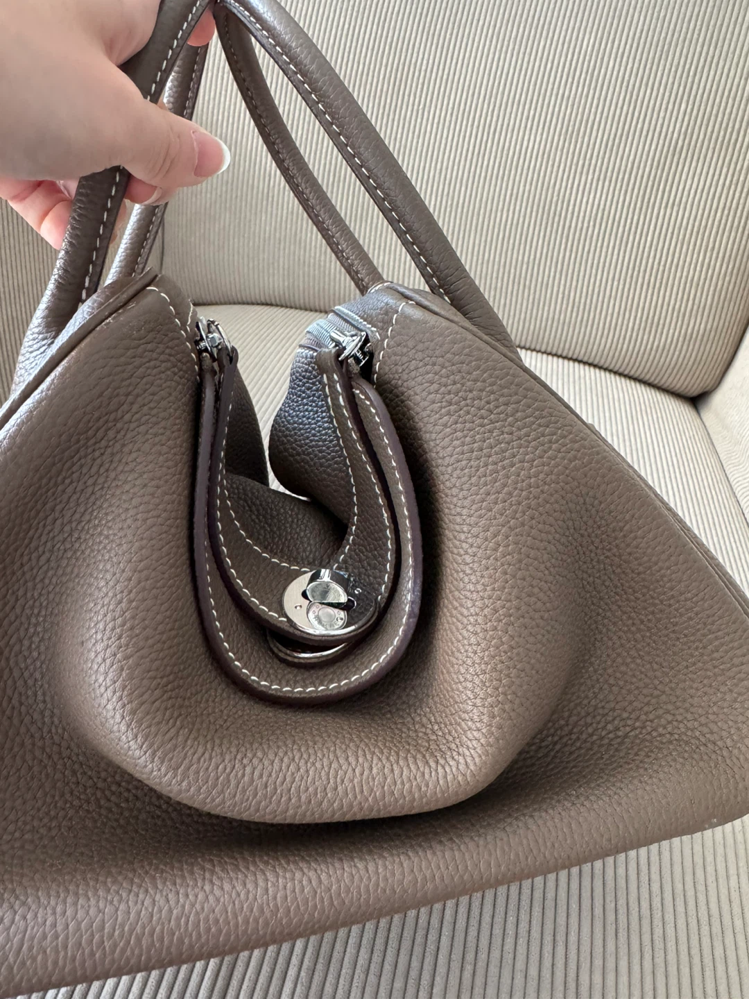 Hermes Lindy Bag taupe grey