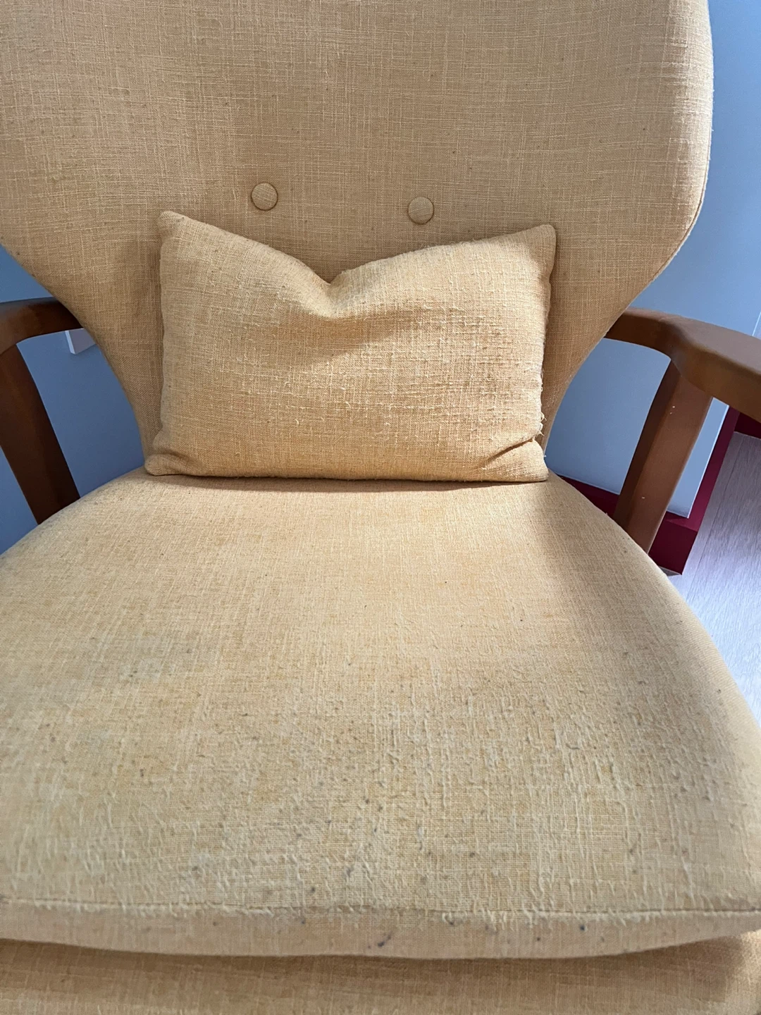 Mid-Century Modern Yellow Rocking Chair - photo 2
