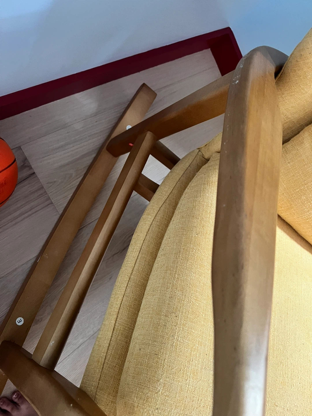 Mid-Century Modern Yellow Rocking Chair - photo 4