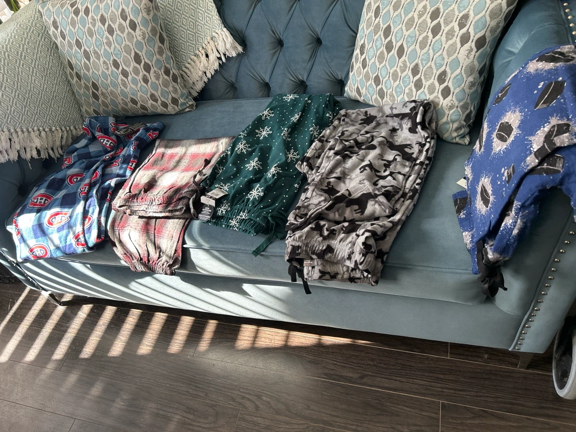 Lot of 5 Mens Flannel and Fleece Pyjama Pants