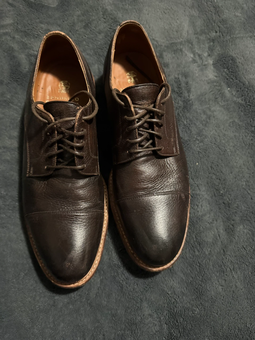 Brunello Cucinelli Dark Brown Leather Shoes - photo 4