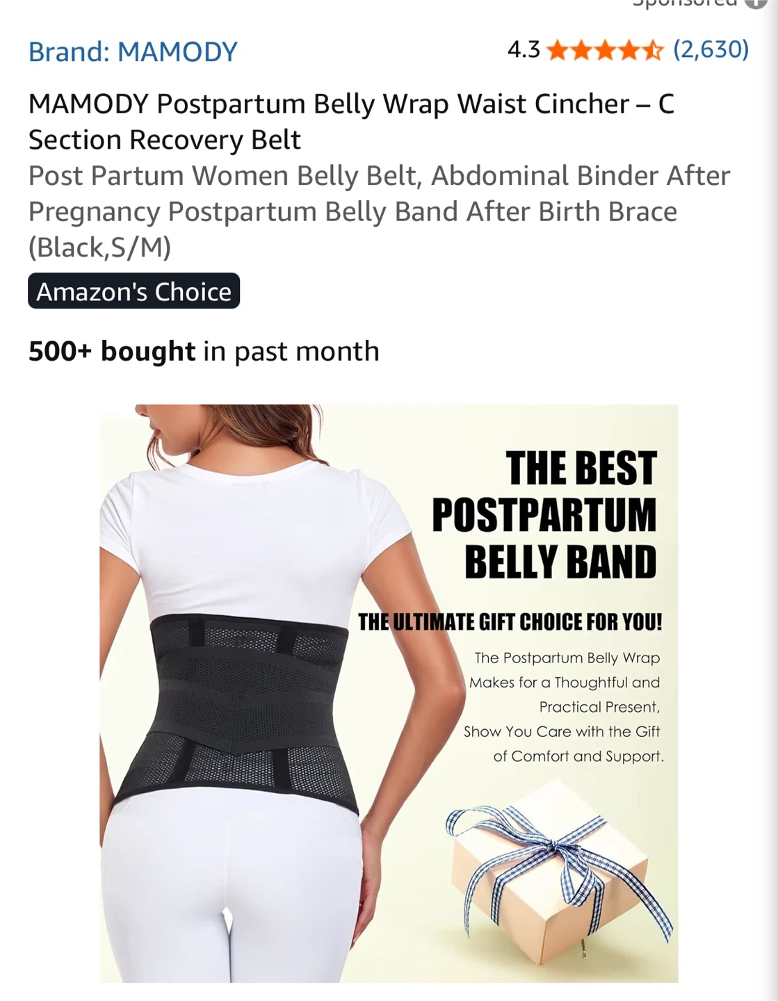 MAMODY Postpartum Belly Wrap Waist Cincher - S/M - photo 2