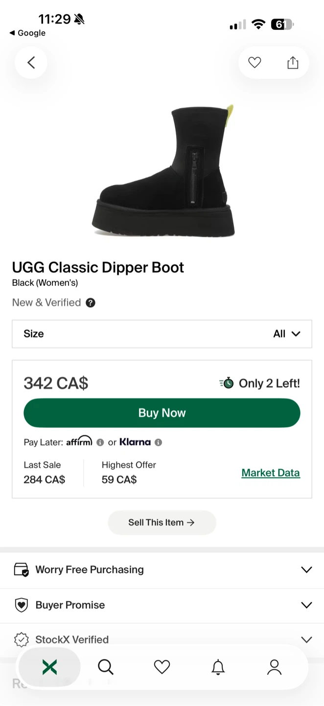 UGG Classic Dipper Boot | Black | Size 9 🖤 - photo 2