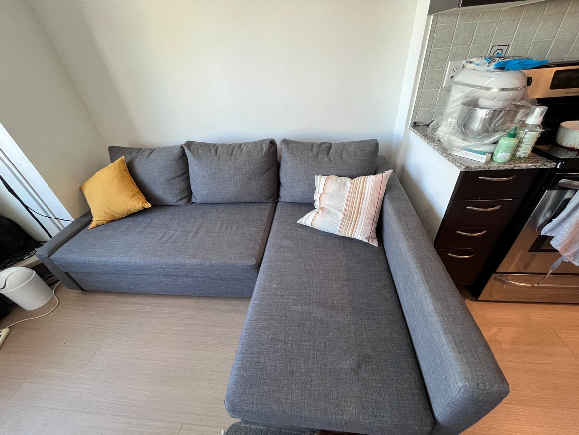 IKEA Grey Fabric Sectional Sofa Bed