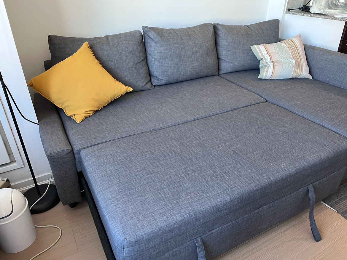 IKEA Grey Fabric Sectional Sofa Bed - photo 4