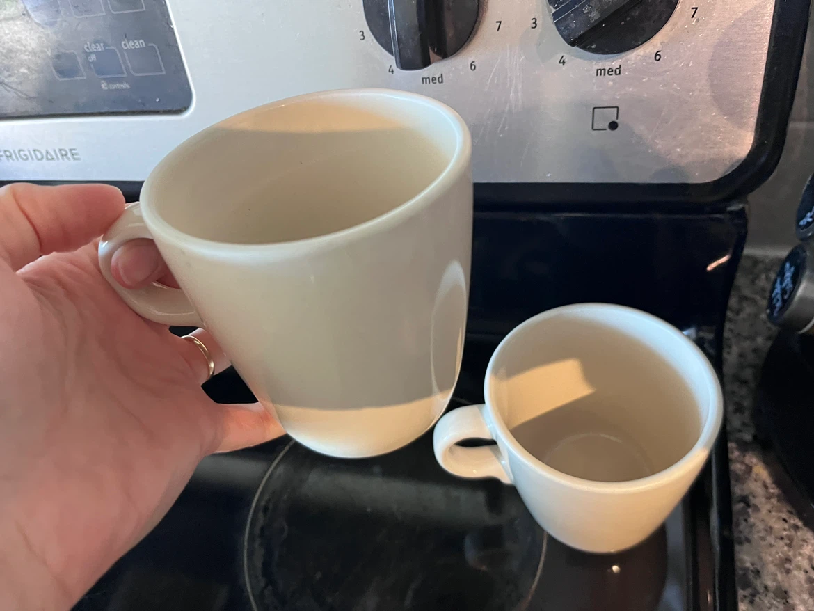 Set of two white IKEA mugs