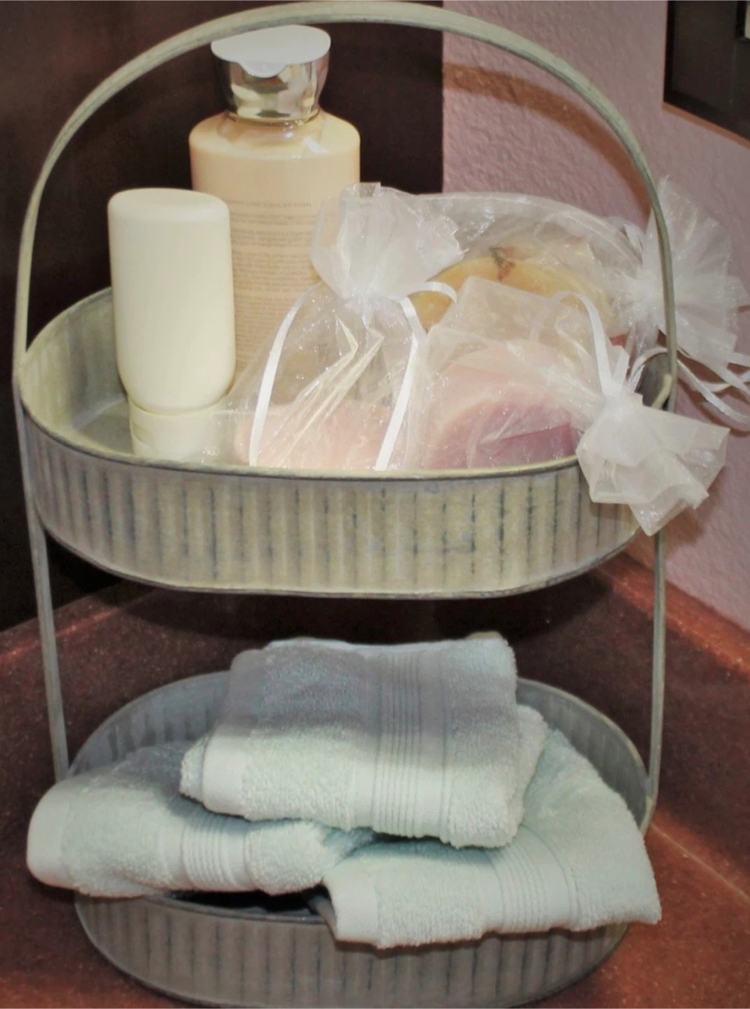 2 Tier Galvanized Oval Farmhouse Storage Tote - photo 5