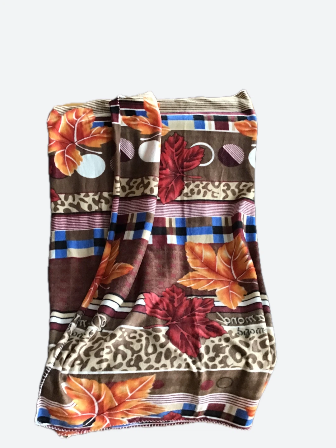 Fall Pattern Fleece Throw Blanket