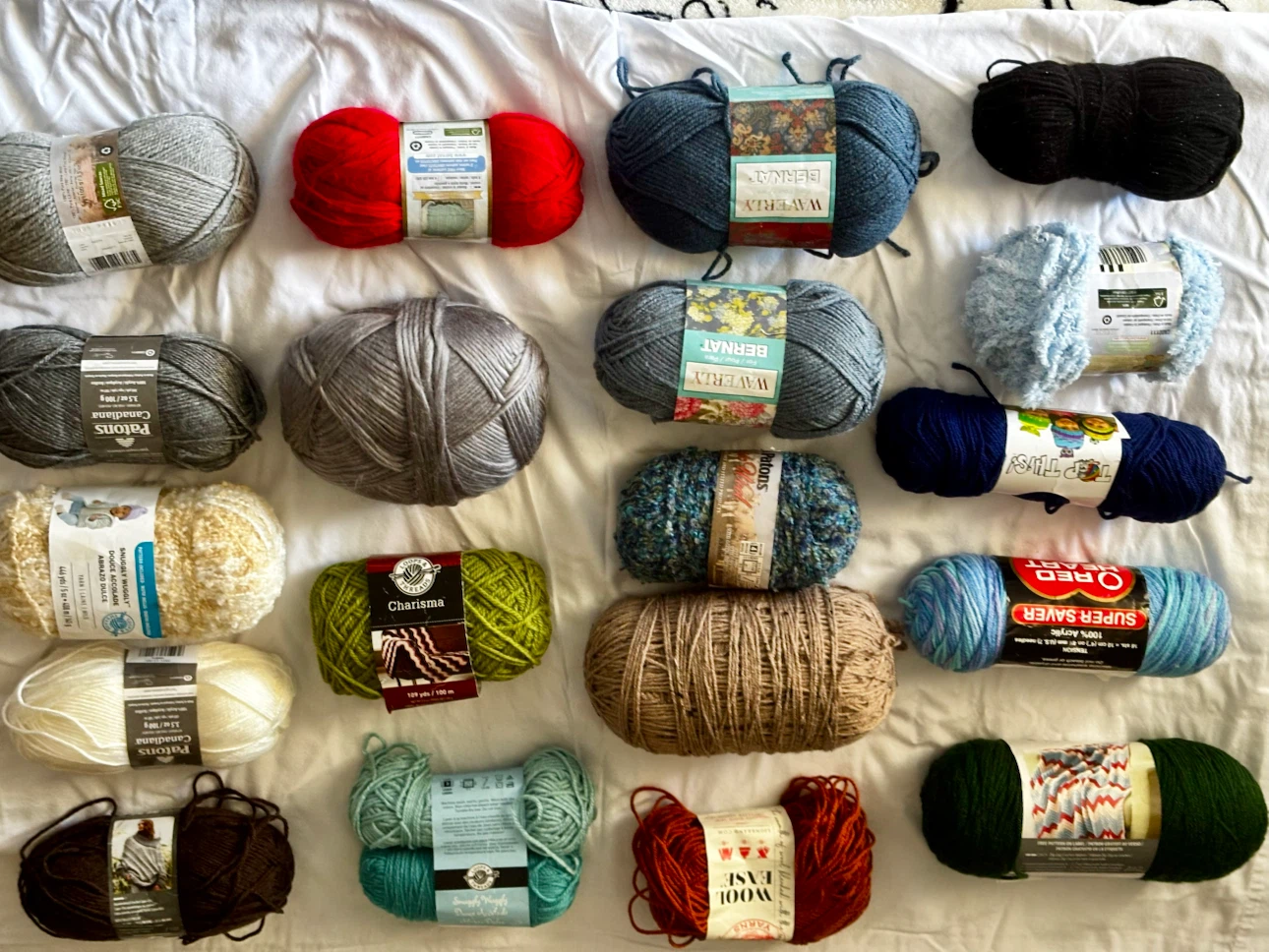 Assorted craft yarn collection