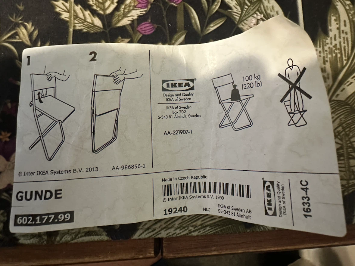 Set of two Ikea white folding chairs - photo 3